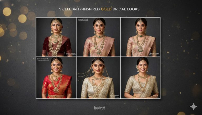5 Celebrity Inspired Gold Bridal Looks