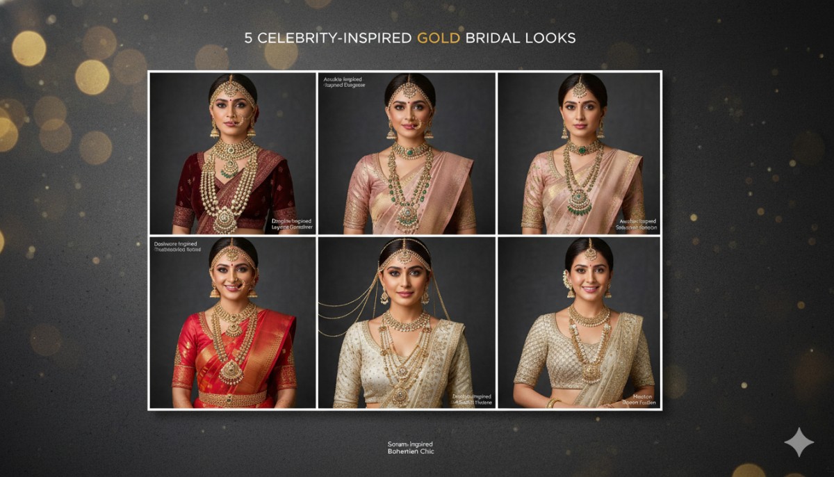 5 Celebrity Inspired Gold Bridal Looks