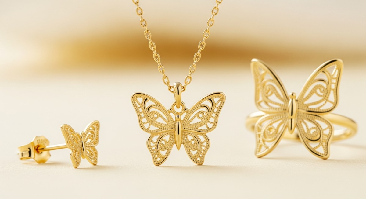 Butterfly Design Gold Jewellery