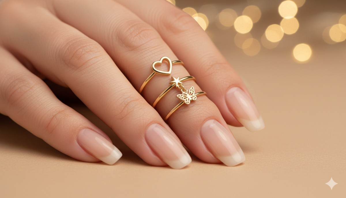 Fancy Gold Ring Designs for Girls Heart
