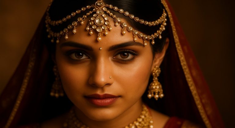 Gold Maang Tikka & Matha Patti