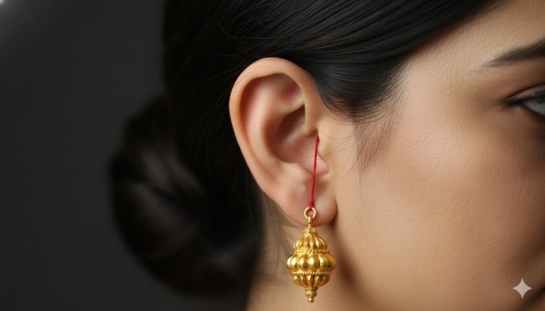 Kashmiri "Dejhoor" Gold Earrings