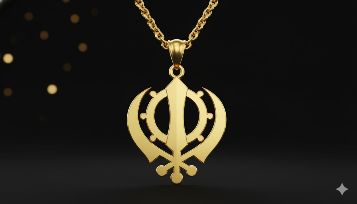 Khanda Sahib Gold Pendants