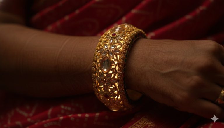 Kundal Work Gold Bangles