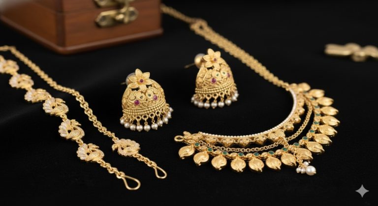 Mattal (Ear Chain) Designs in Gold