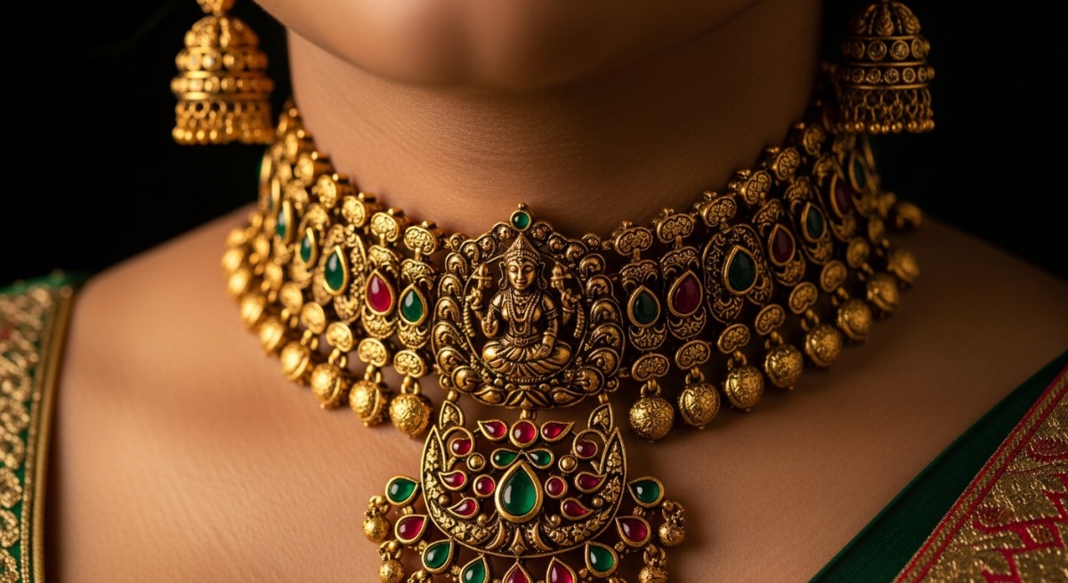 Matte Finish AD Gold Jewellery