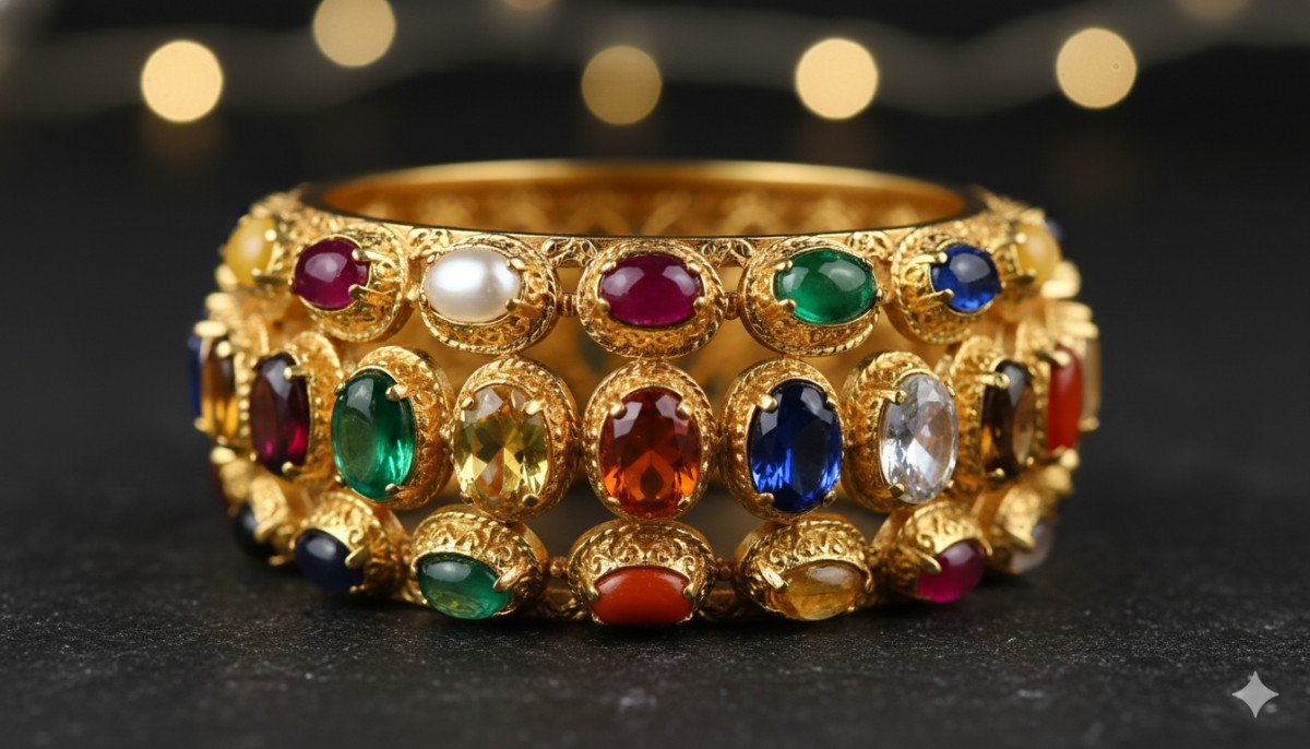 Navratna Gold Bangle