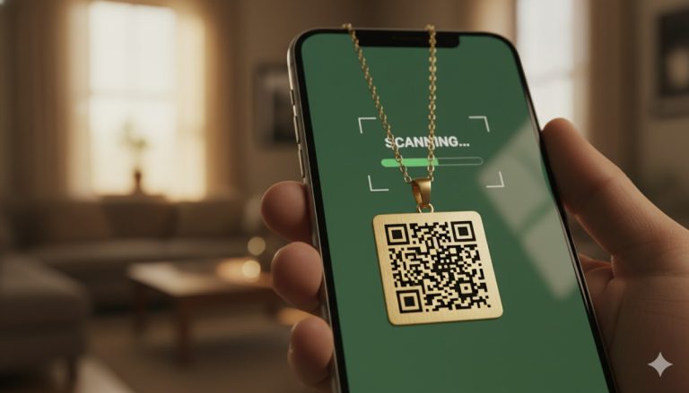 QR Code Gold Pendants