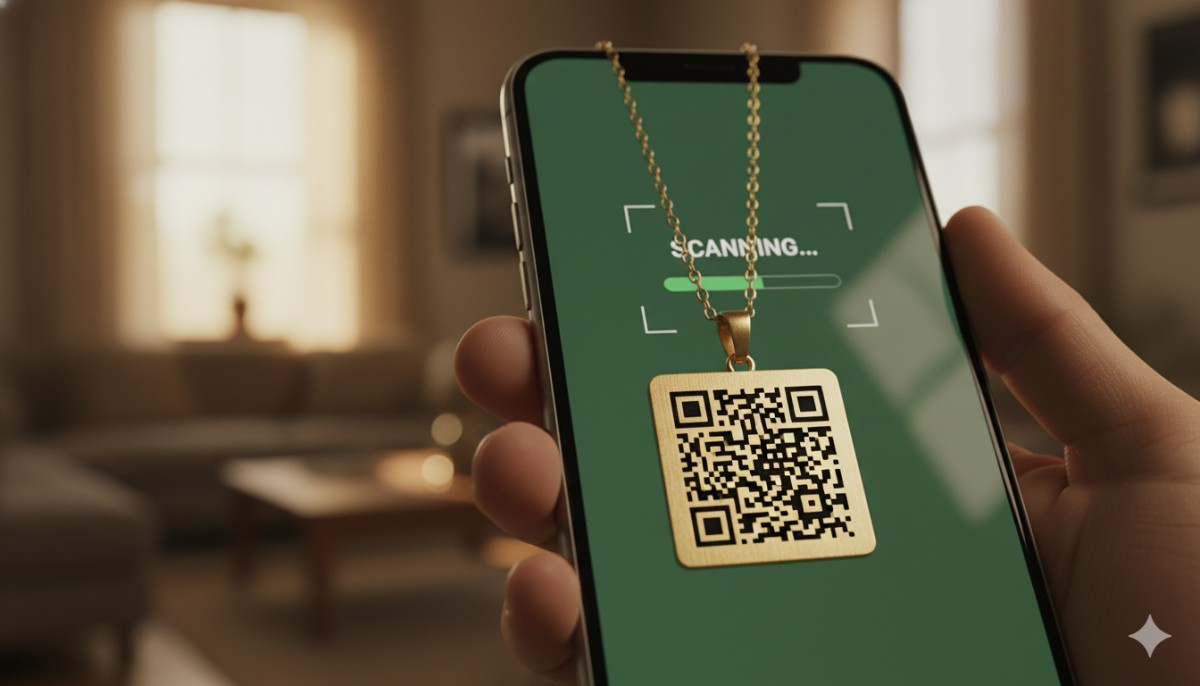 QR Code Gold Pendants