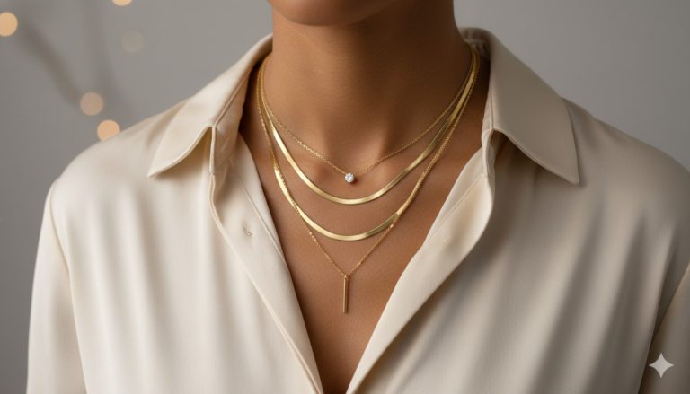 The Waterfall Effect Styling 3 Gold Necklaces