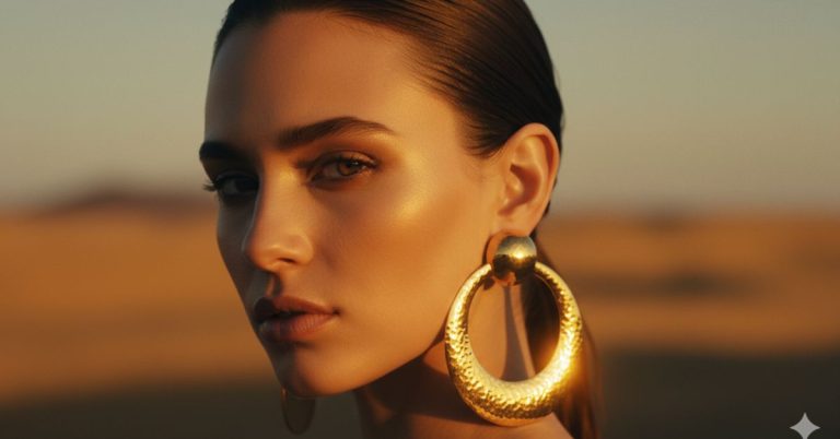 bold gold door-knocker earrings