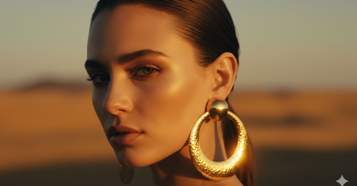 bold gold door-knocker earrings