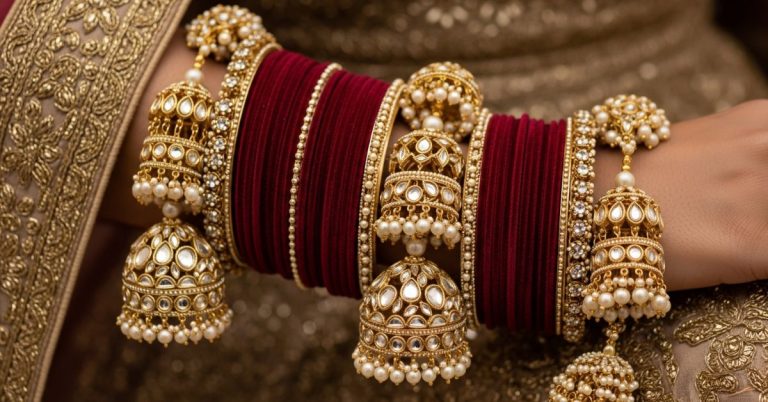 bridal velvet bangles with latkan