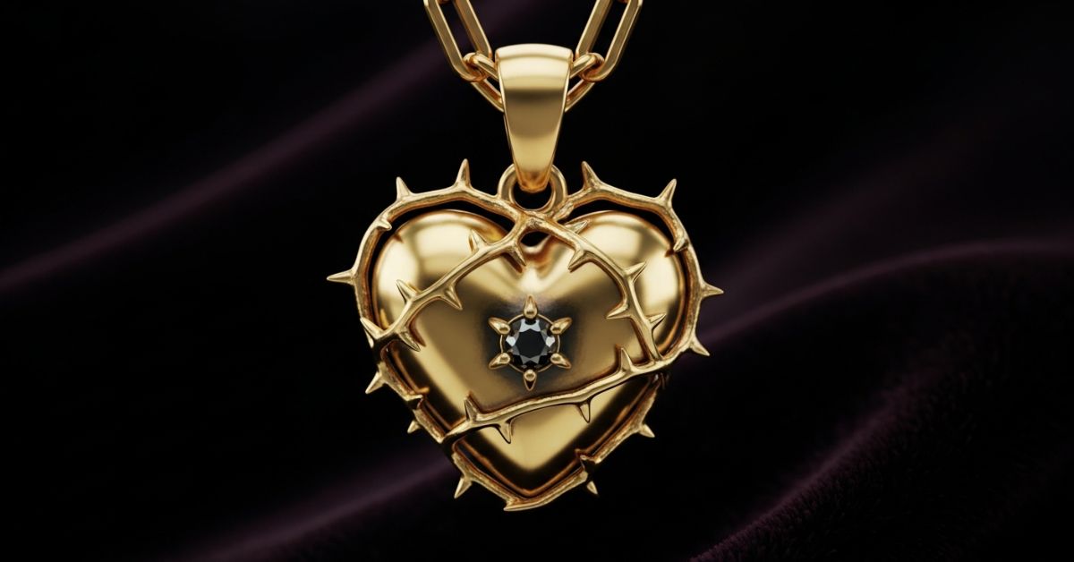 gothic heart pendant