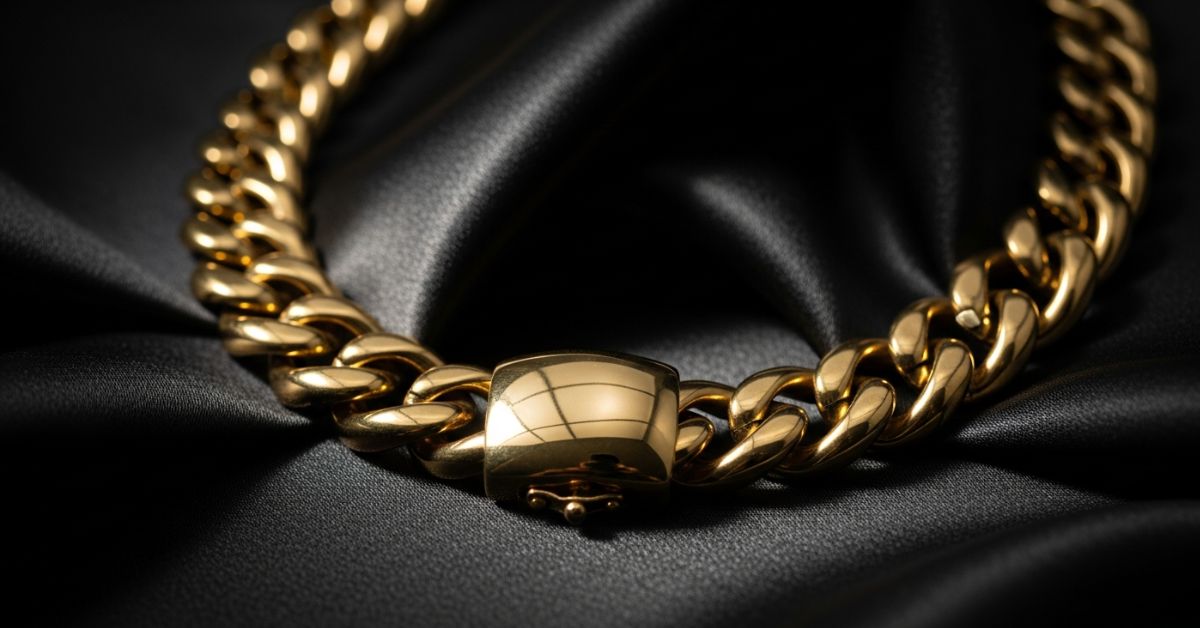heavy gold link necklace