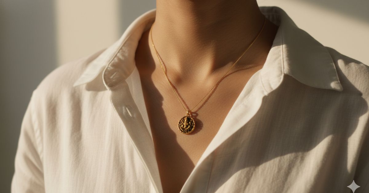 minimalist antique gold necklaces