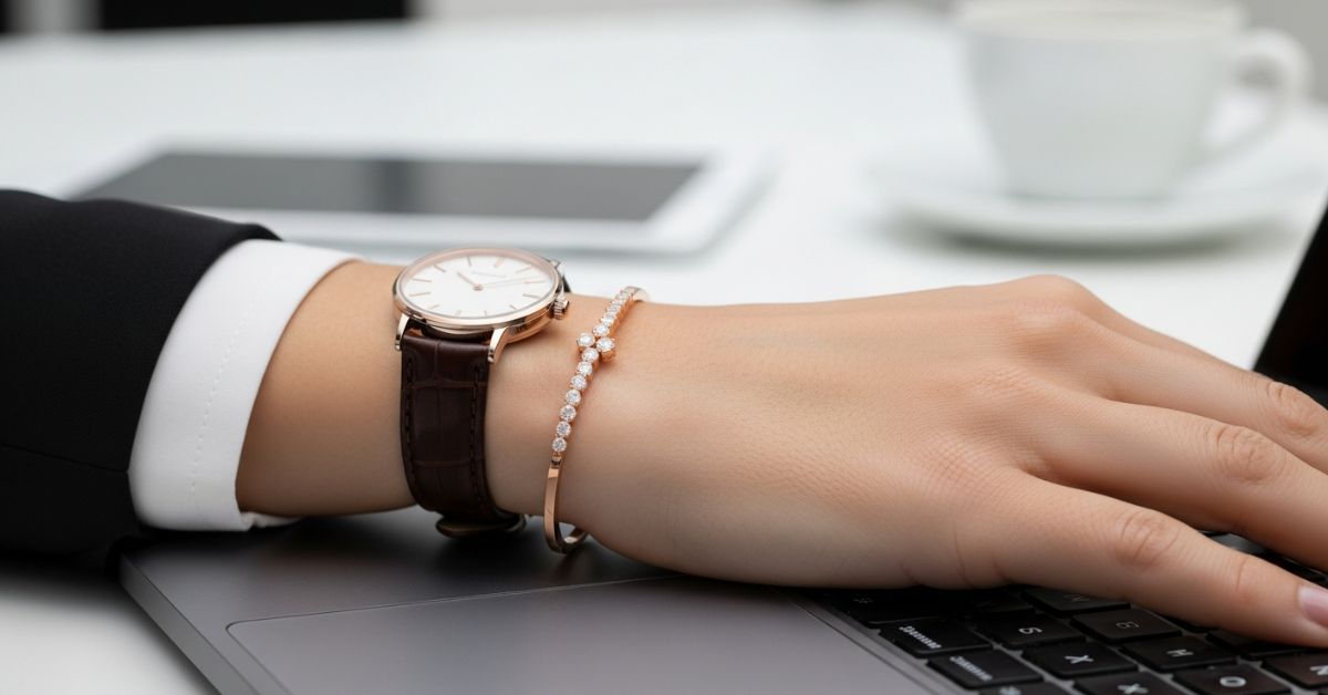 single line diamond chudi for office