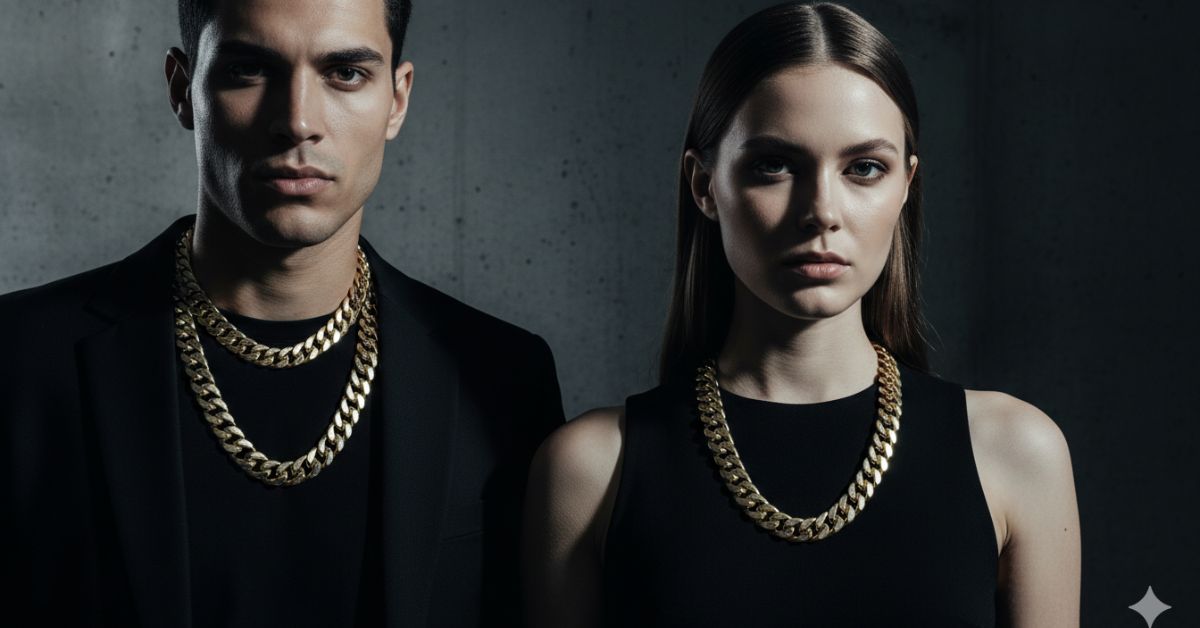 unisex chunky gold chains